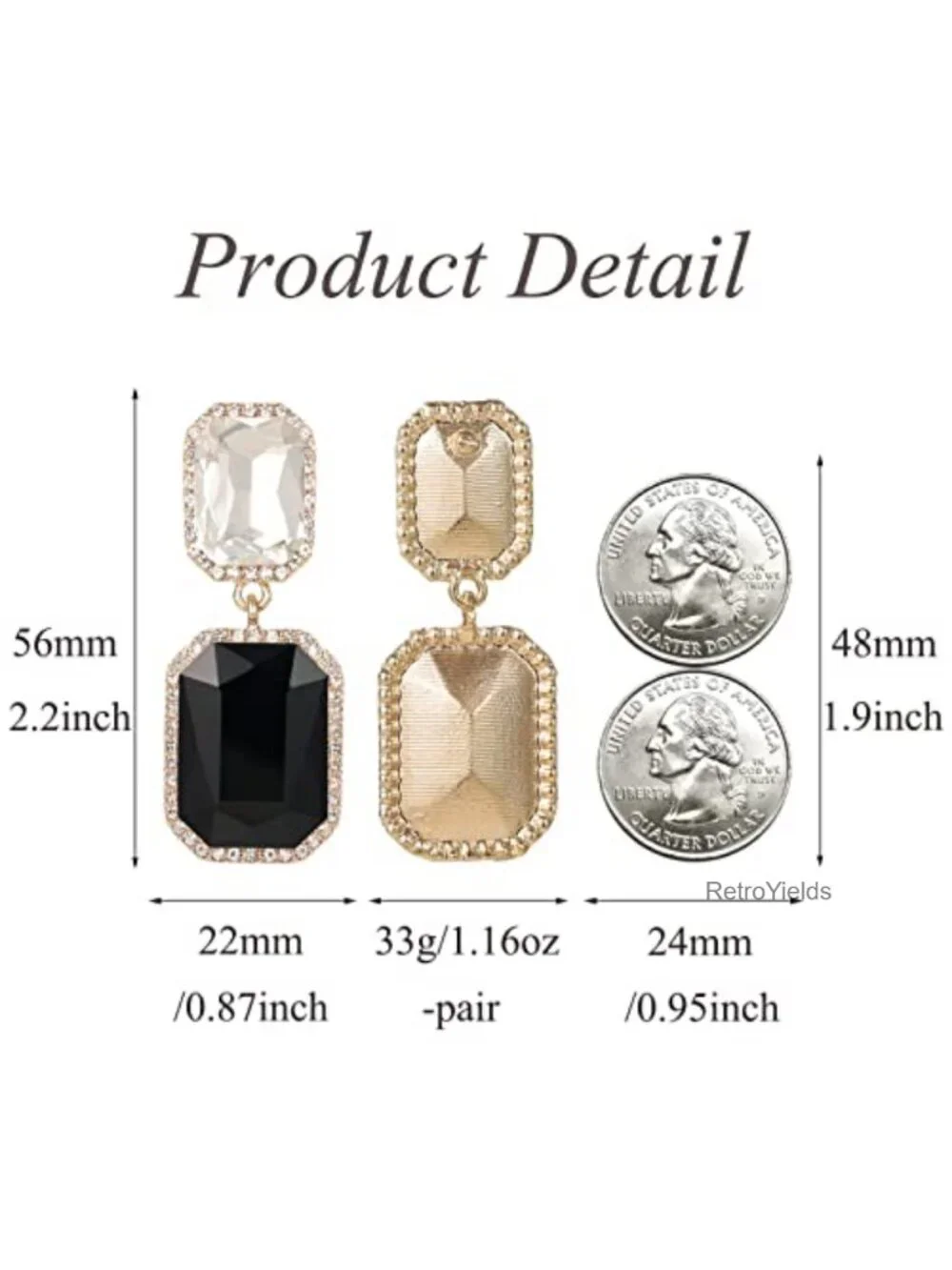 Vintage Rhinestone Crystal Drop Dangle Earrings Women Evening Prom Jewelry